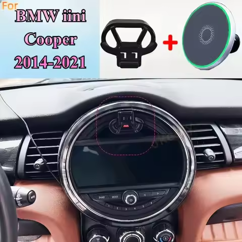 For BMW Mini Cooper F55 F56 F60 2014 2015 2016 -2021 Magnetic Car Phone Holder 15W Wireless Charging