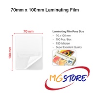 70mm x 100mm LAMINATING FILM 150 Microns Thickness (100 pcs)