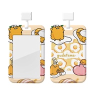 Gudetama ID Badge Holder with Lanyard, Hard Plastic Key Card Work Badge Sleeve for Office, School, F