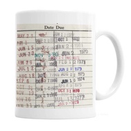 Library Due Date Card Library Due Card Ceramic Coffee Mug Tea Cup Book