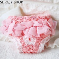 SDRGJY ประจำเดือน ขอบลูกไม้ ลูกสุนัข หมาตัวเมีย อุปกรณ์สำหรับสัตว์เลี้ยง บรีฟสัตว์เลี้ยง ผ้าอ้อมสุนั