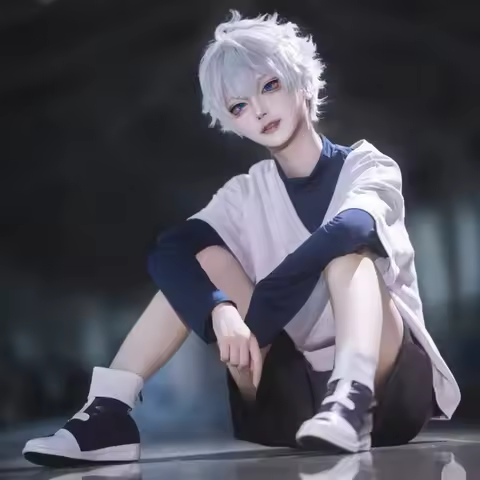 Anime Hunter X Hunter Cosplay Killua Zoldyck Cosplay Costume Men Women Casual Suit White Shirt Short