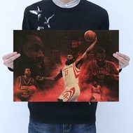 J056 The New NBA Star Harden A Retro Poster Kraft Paper Series Bar Cafe Decorative Painting