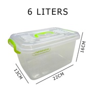 Abbyshi 6L/12L/22L Transparent Storage Box Plastic Multipurpose Clear Organizer