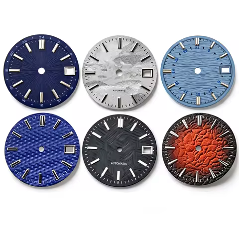 28.5mm NH34 NH35 Watch Dial Engraved Multi Texture Nologo For Grand Seiko Heritage NH35 Automatic Mo