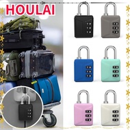 HOULAI Password Lock Security Combination Lock 3 Dial Digit Luggage Padlock