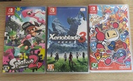 二手Switch games - Splatoon 2 / Xenoblade  3 / 炸彈人2