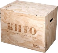 KHTO FITNESS Wood Plyometric Jump Box- 3-in-1 Wood Plyo Box for Exercise Training and Conditioning- Pre-drilled for Easy Assembling