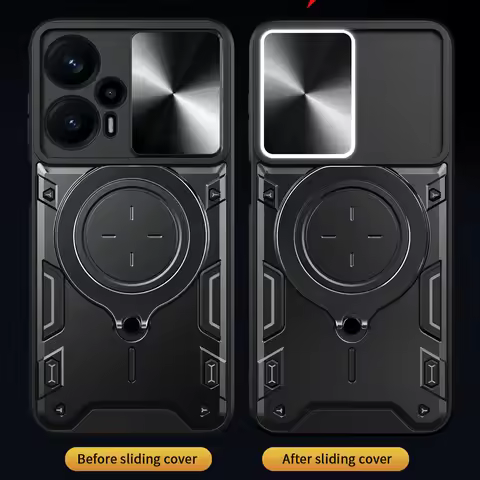 For Xiaomi Poco F6Pro F6 F5Pro F5 F3Gt C40 Camera Lens Cap Magnetic Ring Phone Case