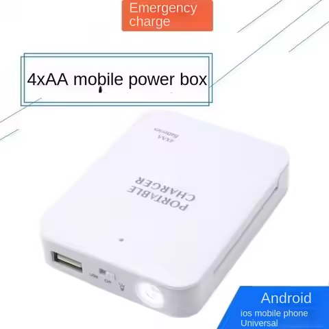 Phone 4AA Battery Emergency Charger AA Battery Power Bank AA Battery Box Charger 4AA Powerbank Emerg