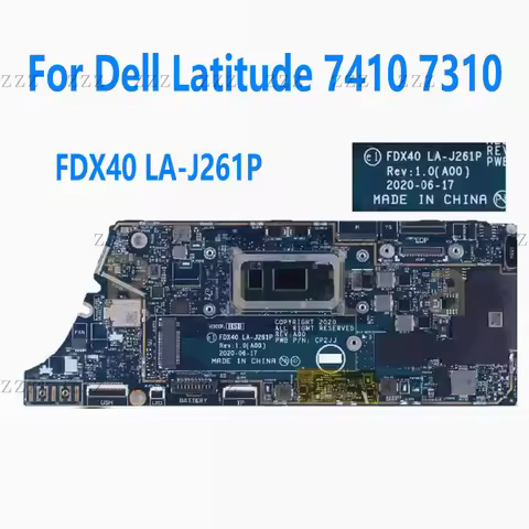 ZZ For Dell Latitude 7410 7310 Laptop Motherboard i5-10210U FDX40 LA-J261P 0Y9HCW