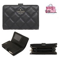 (STOCK CHECK REQUIRED)KATE SPADE CAREY MEDIUM COMPARTMENT BIFOLD WALLET KA591 BLACK