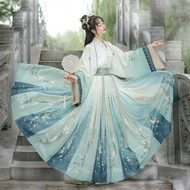 ️ Hanfu Women ️ Original Hanfu 6m Skirt Hem [Feng Qing] Wei Jin Made Hanfu Women Chinese Style Cross Collar Waist-length Skirt Cabbage Price Ancient Costume Hanfu Suit