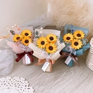 迷你向日葵花束 l 附贈禮盒包裝 進口紙花 畢業花束 太陽花