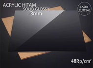 Custom Potongan Acrylic Lembaran / Akrilik 3mm Hitam sheet Laser Cut