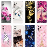 Huawei Nova 7 SE 5G / P40 Lite (5G) CDY-NX9A CDY-NX9B Cute Cat Butterfly Pattern Soft Silicone TPU C