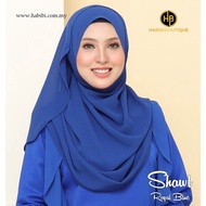 Shawl Chiffon Eksklusif Royal Blue by Habibi Boutique