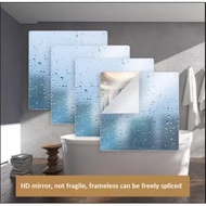 【Ready Stock】Self-adhesive Acrylic Sheet Mirror Wall Stickers Adhesive Unbreakable Soft Mirror