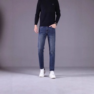 AIWF Chrome Hearts Pure Color Jeans Men's Stretch Slim-fit Small Straight 2025 Autumn Winter Fashion
