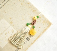 【小歡喜】Amber天然琥珀蜜蠟南瓜珠壓襟包包手機小吊飾