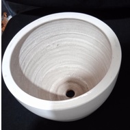 Pot Anggrek Tanah Liat Putih 22x18cm| Pot Tanaman Tanah Liat Putih