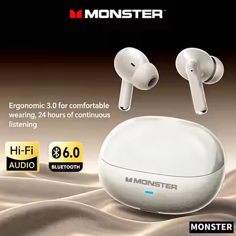 Monster Noise Reduction Earphone Wireless Bluetooth 3D Surround Sound Sweatproof Sport Earburd Long 