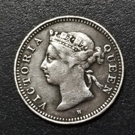 British Hong Kong Queen Victoria 5 Cent Silver Coin 1889