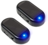 ANKI HAPPIGO 2Pcs Car Solar Power Simulated Dummy Alarm Device Anti-Theft LED Flashing Security Ligh