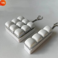 SHLY Fidget Keychain, DIY Keyboard 3/4/9Keys Finger Keyboard Cap,  Pass The Time Keycap Keys Button 