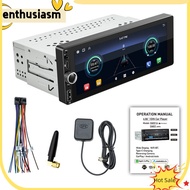 ENT Single Din Car Radio Compatible For CarPlay Android Auto Wireless Car Stereo With GPS Navigation 6.86" IPS Screen