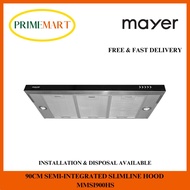 MAYER MMSI900HS (S/S) BLACK 90CM SEMI-INTEGRATED COOKER HOOD - 2 YEARS MAYER WARRANTY + FREE DELIVER