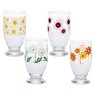 [Japan ADERIA] Showa Retro Flower Curve Goblet-Total 4 Styles < Outdoor Life > Glass Cup Water Picni