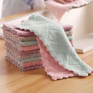 Double-Sided Two-Color Coral Fleece Rag Cleaning Cloth Dishwashing Household Rag Cleaning Cloth Scou