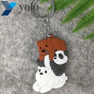 YOLO We Bare Bears Silica Gel Cute Keyring Ornaments Car Interior Accessories Bag Trinket Car Pendant Key Rings