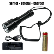COD YUPARD Senter Selam Anti Air Tahan Lama 24 Jam Waterproof L2 1200 Lumens Baterai 6000mAh+Charger