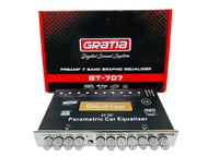 GRATIA  รุ่น GT-707 แยกซับอิสระ กลางแหลมใส คมชัด เบสดี ชัดเจนทุกย่านความถี่ เสียงดี คุณภาพเยี่ยม ปรี7แบนด์ ปรีแอมป์รถยนต์ 7BAND เครื่องเสียงรถยนต์ ปรีปรับเสียง