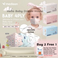 ✵Medison 4Ply 无鼻梁款 Baby 3D Medical Face Mask 3D Kids Mask Without Nose String (20pcsBox) For Baby Mask - 儿童医用无鼻梁口罩✿