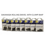 SAKANAGIA  3690B ROLLING SWIVEL WITH CLAMP SNAP