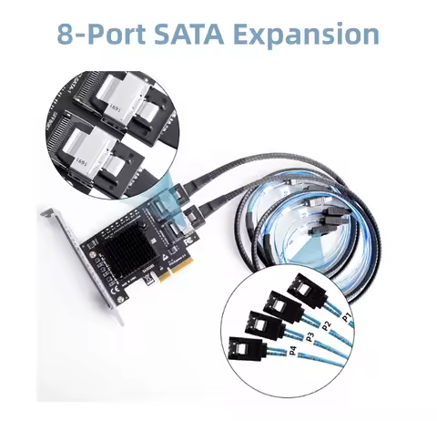 SATA Expansion Card PCIE To SFF8087 Mini SAS 8 Port SATA 3.0 to Controller PCIe3.0 to SFF-8087 ASM11