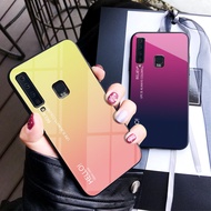Samsung Galaxy A9 2018 A 9 A92018 Case Gradient Color Tempered Glass Case Back Cover Samsung Galaxy 