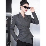 IBUY 2026 Spring Pleated Narrow Waist Top - Slim Fit