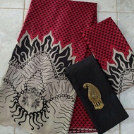 MERAH KATUN Pekalongan BATIK FABRIC UNIFORM BATIK FABRIC BARA API MOWO MOTIF BATIK FABRIC RED PRINTI