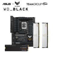 【重磅價】華碩 TUF GAMING B760-PLUS WIFI+十銓 T-FORCE VULCAN ECO DDR5-6000 16G*2(銀)+WD_BLACK SN850X 1TB