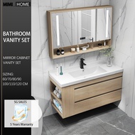 【SG⭐SALES】Bathroom Vanity Cabinet Mirror Cabinet Set Side Opening Toilet Cabinet Free Tap and Pop Up Waste Washbasin Cabinet Set Makeup Mirror Cabinet