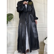 BCS - Outer Shimmer Abaya Silk Outer shimmer dress READY SIAP KIRIM 4in 1 look / dress lebaran - out