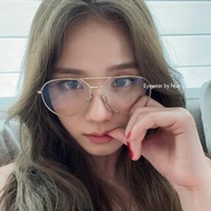 JISOO AVIATOR GLASSES TRANSPARENT LENS GLASSES KOREAN CAT EYE GLASSES AVIATOR FRAME GLASSES AVIATOR 
