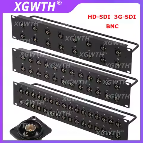 HD-SDI 3G-SDI BNC Video Cabinet Jumper Connnector 1U 2U Rack Patch Panel 2 4 6 8 10 12 16 24 32 Way 