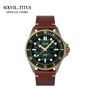 Solvil et Titus Valor Skeleton 3 Hands Mechanical in Green Dial and Brown Leather Strap Men Watch W06-03296-005