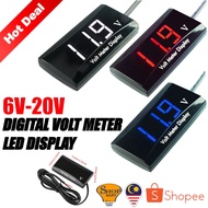 6V-20V HUD Volt Meter Led Display Voltmeter Voltage Meter Car Motorcycle Battery Volt Meter Bateri K
