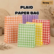 Barang YES  1pcs Plaid Paper Bag Party Goodies Doorgift Gift Beg Storage Bakery Bag Bungkus